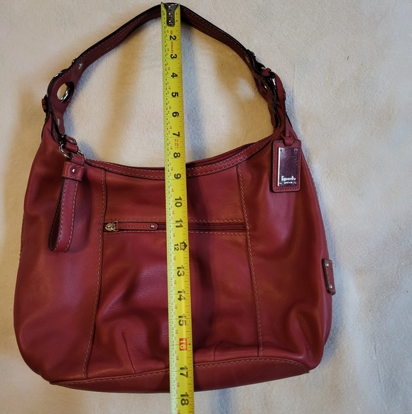 Tiganello Genuine Red Leather Shoulder Bag - Picture 9 of 14